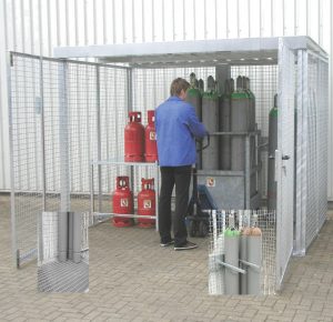 Foto van gasflessenopslag
